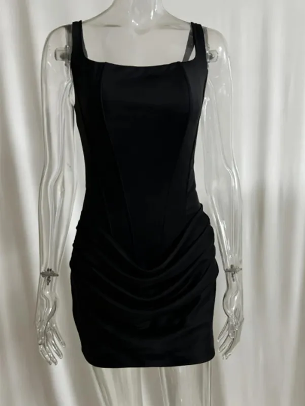 Sexy Backless Slip Folds White Summer Dress Women Elegant Birthday Party Dresses Woman Bodycon Evening Short Dresses Vestidos HL