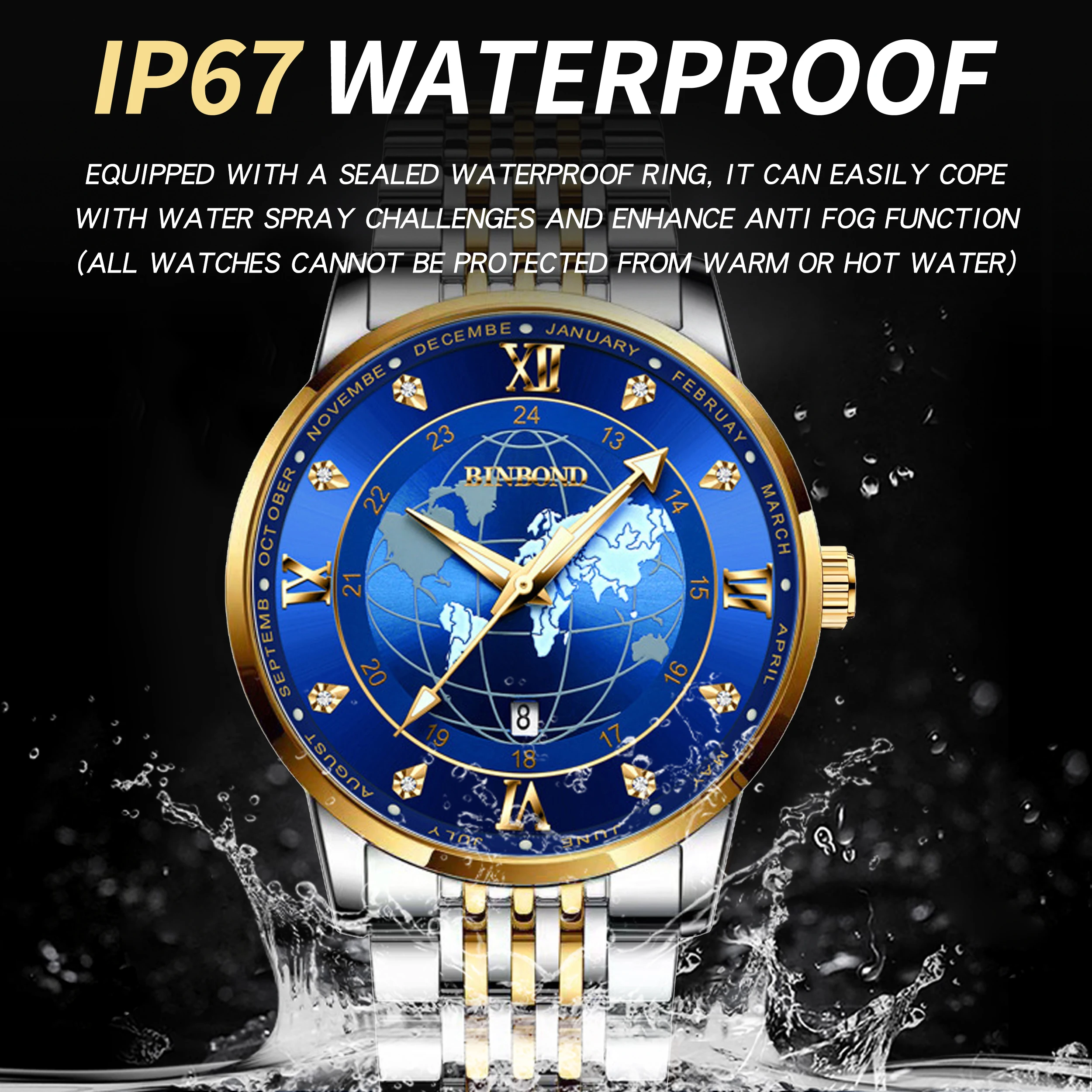 Original Stainless Steel Quartz Watches For Men Luxury Luminous Waterproof Men's Watch Reloj Hombre Wristwatch Mal Gift