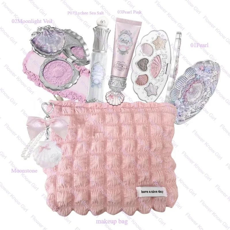 Σετ μακιγιάζ Flower Knows Shell's Jewel Collection Full Professional Face Palette Blush Eyeshadow Cream για τα χείλη Σετ βάλσαμου για highlighter — image 8