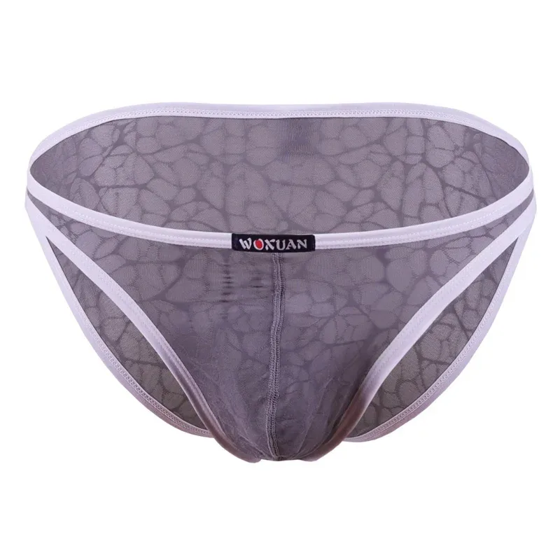 3PCS Lace Convex Briefs Men's Briefs Transparent Sexy Low Waist Mesh Quick-drying Solid Color Breathable Men Underwear