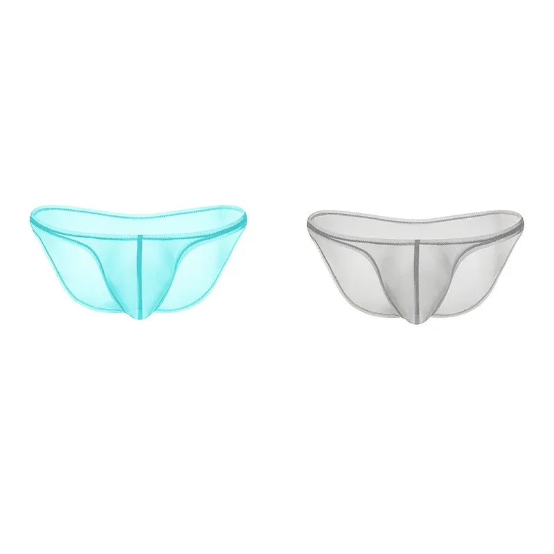 Ropa interior para hombre, bragas triangulares transparentes de seda de hielo delicadas, calzoncillos de cintura baja con personalidad — image 13