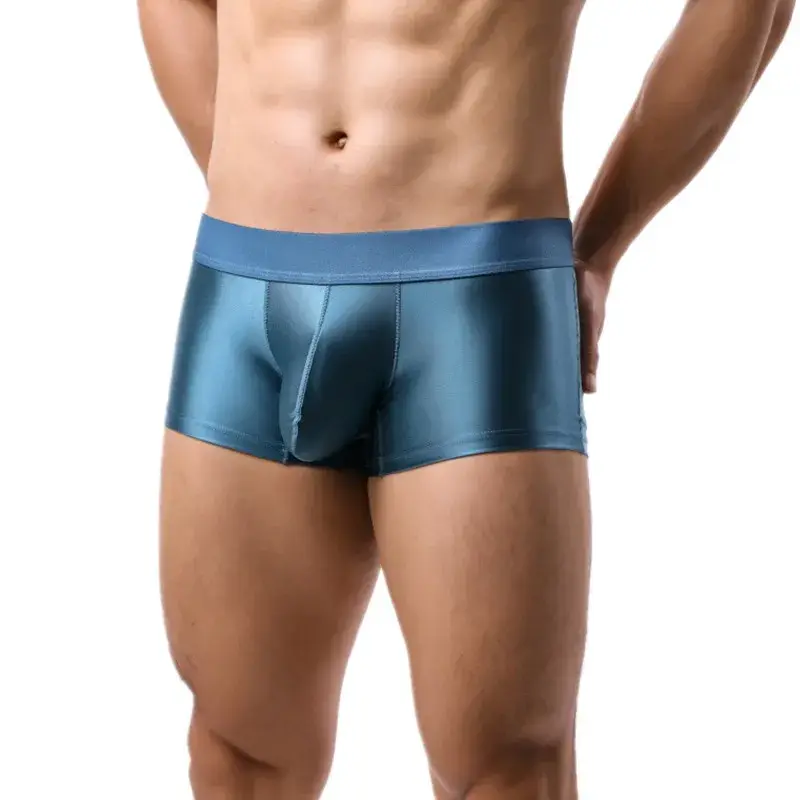 Mens Underwear Boxer Shorts Man Solid Slim Nylon Panties Cueca Middle Waist JJ Pouch Underpants Male Boxers Ropa Plus Size M-XXL — image 10