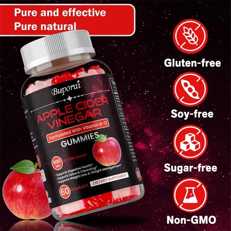 Apple Cider Vinegar Gummies - Promotes Digestive Health Relieves Bloating and Constipation Burns Fat Weight Management — image 4