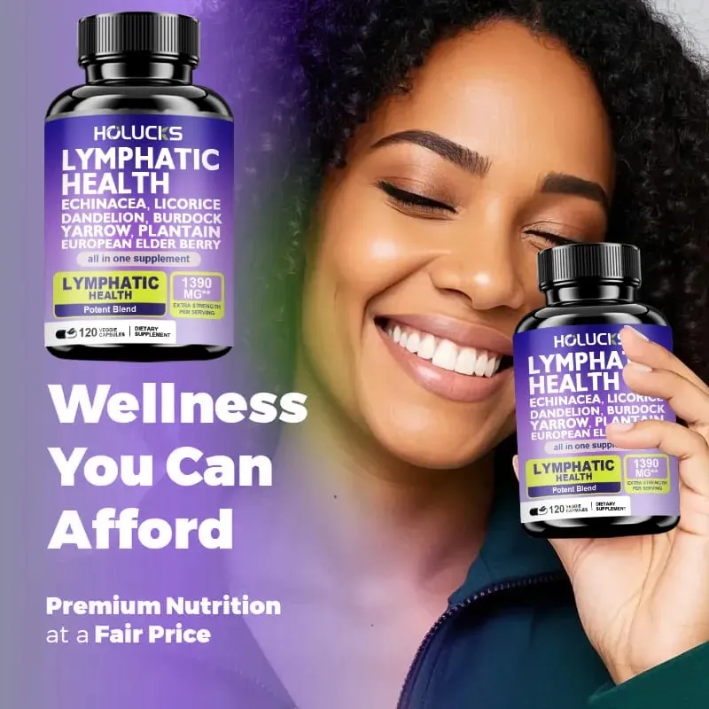 Lymphatic Capsules 1300mg Supplement Support Aids Lipedema Hormone Balance Natural Detox for Clear Skin & Vitality — image 4