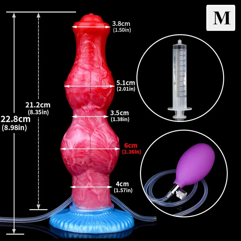 Huge Knot Squirting-Inflatable Dildo with Strong Sucker Silicone Inflat Anal Plug Trainer Beginner Sex Toys for Women Men — image 11