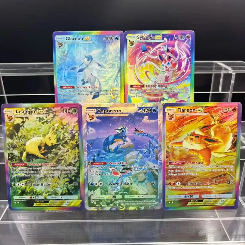 5 τμχ Κάρτες συλλογής DIY POCKET Mewtwo Leafeon ex Self Made Single Card Classic Game Anime Card Toy — image 8
