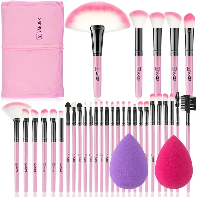 סט מברשות איפור חדש 10/32 יחידות Soft Fluffy Powder Foundation Contour סומק קונסילר צלליות מיזוג סימון כלי יופי