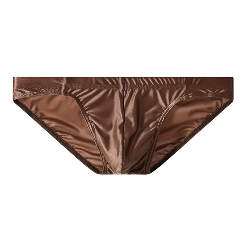 Comfortable Low Waist Men Thin Panties Male Lingerie Simple Men's Underwear Underpants Satin Silk Briefs Gifts