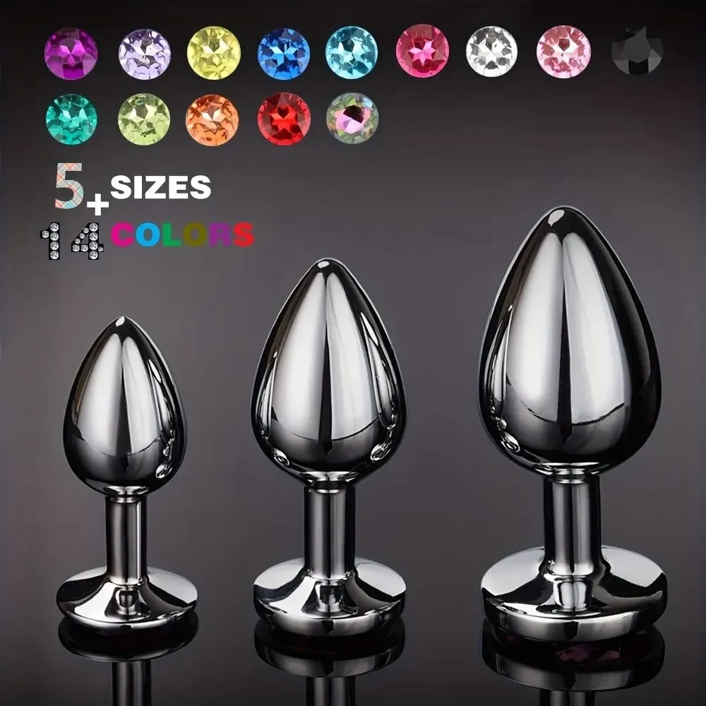 1Pcs Crystal Anus Metal anal plug Jewelry base novice player to senior player 5 size SM Butt g-point massage BDSM sex toys — image 1