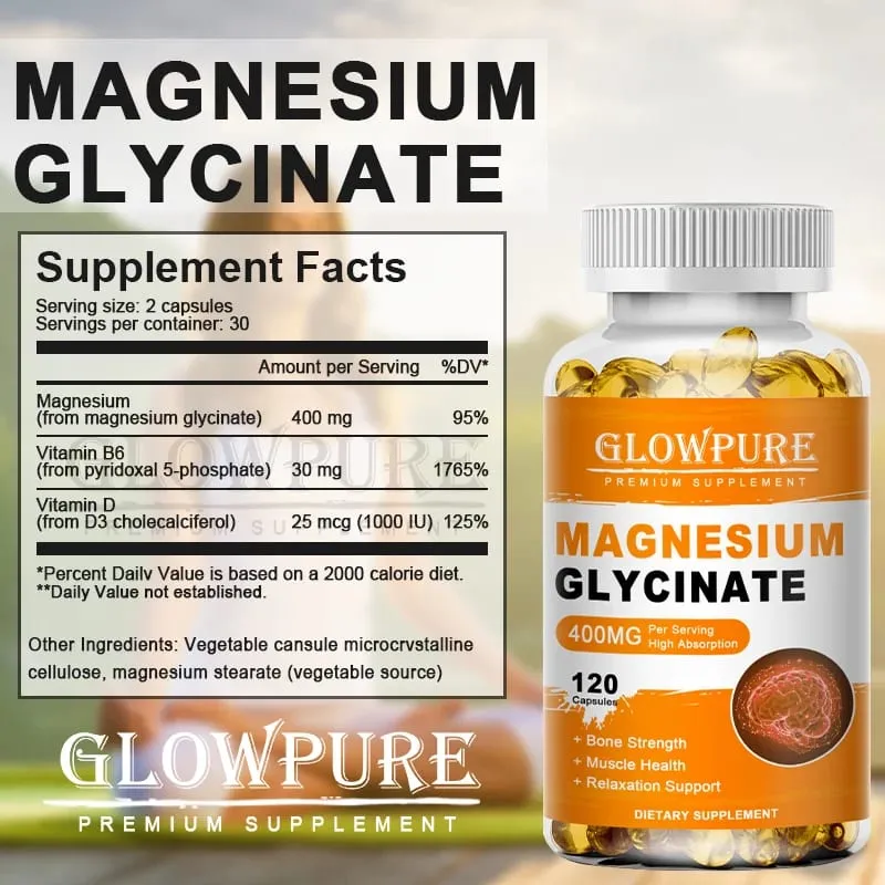Magnesium Glycinate for Sleep Brain Nervous System Bone Muscle Relieve Anxiety Heart Health — image 6