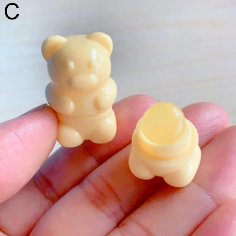 Portátil dos desenhos animados mini escova de silicone lábio bonito urso angular corretivo escovas bálsamo labial gloss corretivo compõem escovas