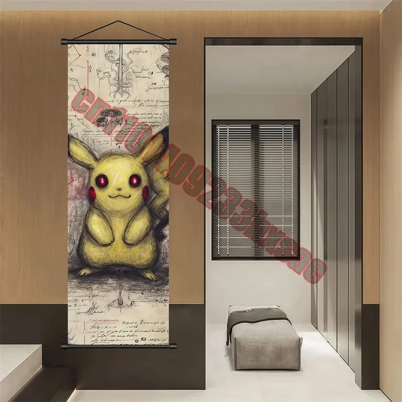 Έντυπη αφίσα Pokemon Έργα τέχνης τοίχου Anime Εικόνες Gengar Charizard Ζωγραφική Καμβάς Pikachu Κρεμαστά ρολά Διακόσμηση δωματίου στο σπίτι