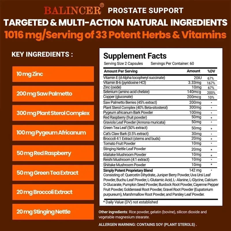 Prostate Supplements for Men - Men's Health Supplements for Prostate Health Hair Urinary Health Bladder and Urinary Issues — image 6