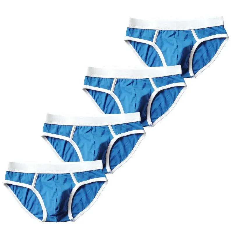 4PCS Men Cottn Briefs Underwear Simple Breathable Low Waist Lingerie Underpants Male Homewear Trunks Calzoncillos — image 7
