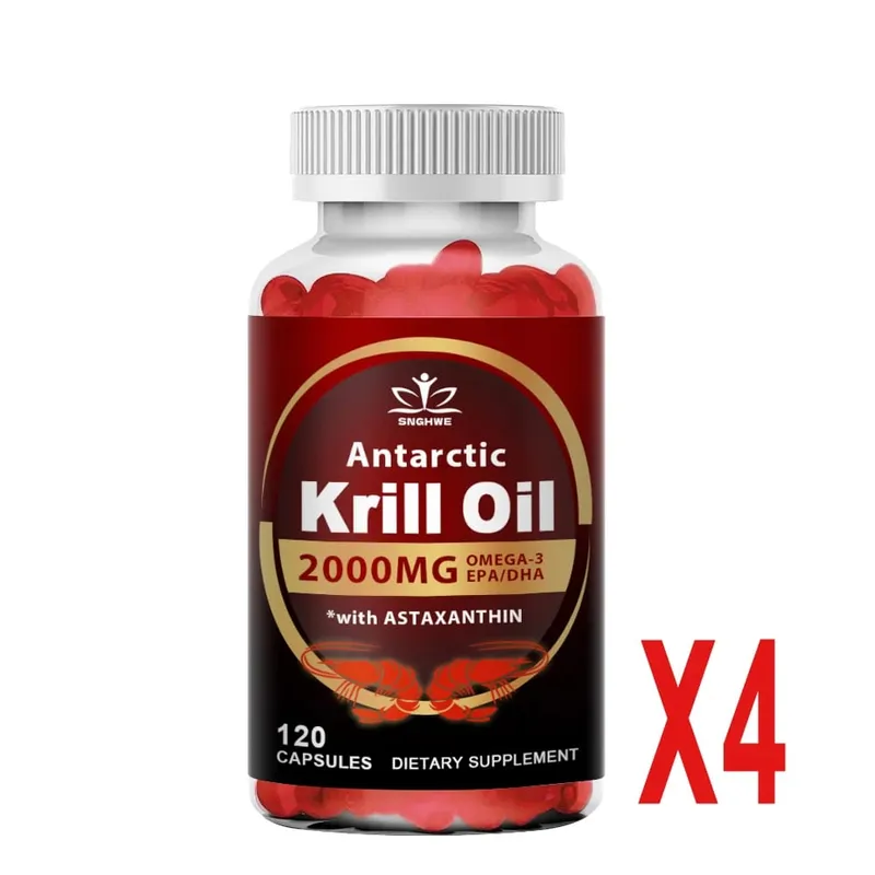 2000Mg Krill Oil Phospholipid Omega-3 EPA & DHA Phospholipids and Astaxanthin for Joint Brain Immune and Cardiac Support Diet — image 8