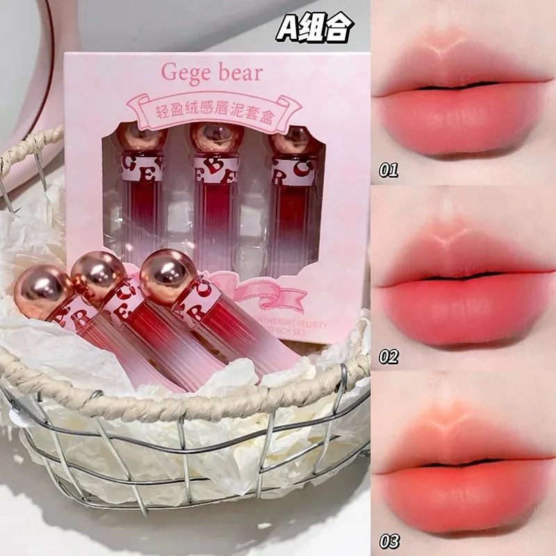 Σετ 3 χρωμάτων Matte Lip Gloss Ενυδατώνει μακράς διάρκειας Προστατεύει από τον ιδρώτα Υγρό κραγιόν χωρίς μεταφορά 1 κουτί — image 5