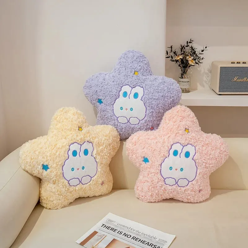 45 ס"מ כרית Kawaii ארנב קריקטורה כוכב ירח כרית כרית אושר יצירתי רך משפחה רך צעצוע קטיפה ספת עיצוב הבית כרית קטיפה