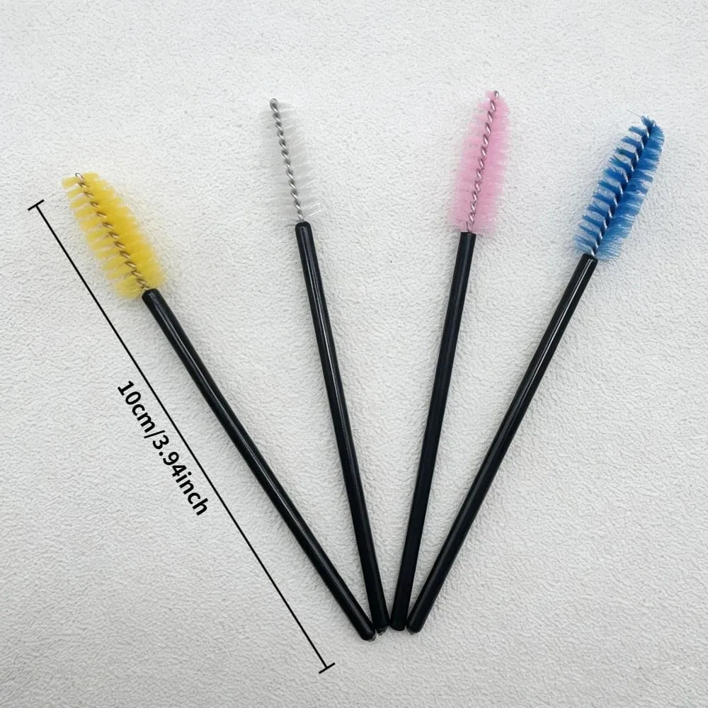 50db Eldobható szempilla ecsetek Crystal Eye Lash szempillaspirál pálcák Csillogó szempillafésű orsók mikro smink applikátorok — image 6