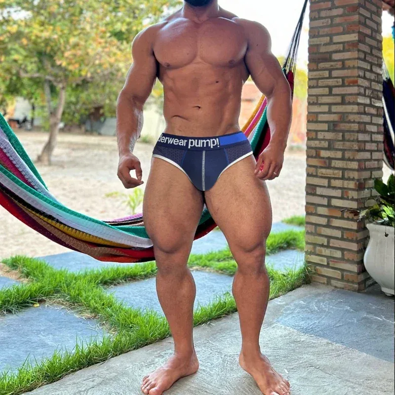 Men's Low Waist Slimming Mesh Briefs U Convex Pouch Elastic Waistband Breathable Colorful Jockstrap Underwear — image 4