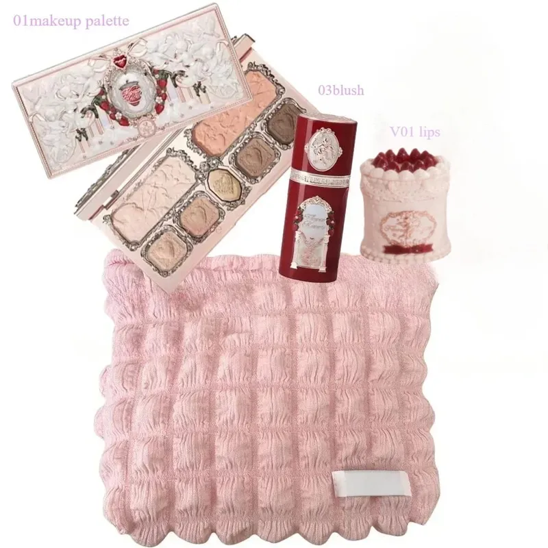 Σετ μακιγιάζ Flower Knows Bunny Garden Collection 6 χρωμάτων παλέτα σκιών ματιών ανάγλυφο Blusher Shine Κιτ κραγιόν Maquiagem