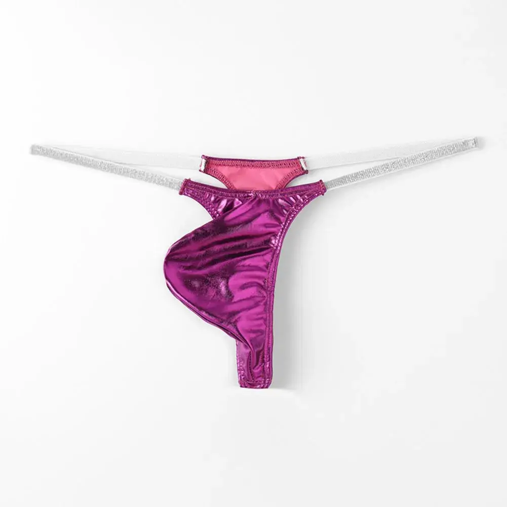 Average Size Mens Underwear Low Waist Shiny T-back Underwear Mini Underwear Mini G-Strings Shiny Fabric All Season Wear — image 8