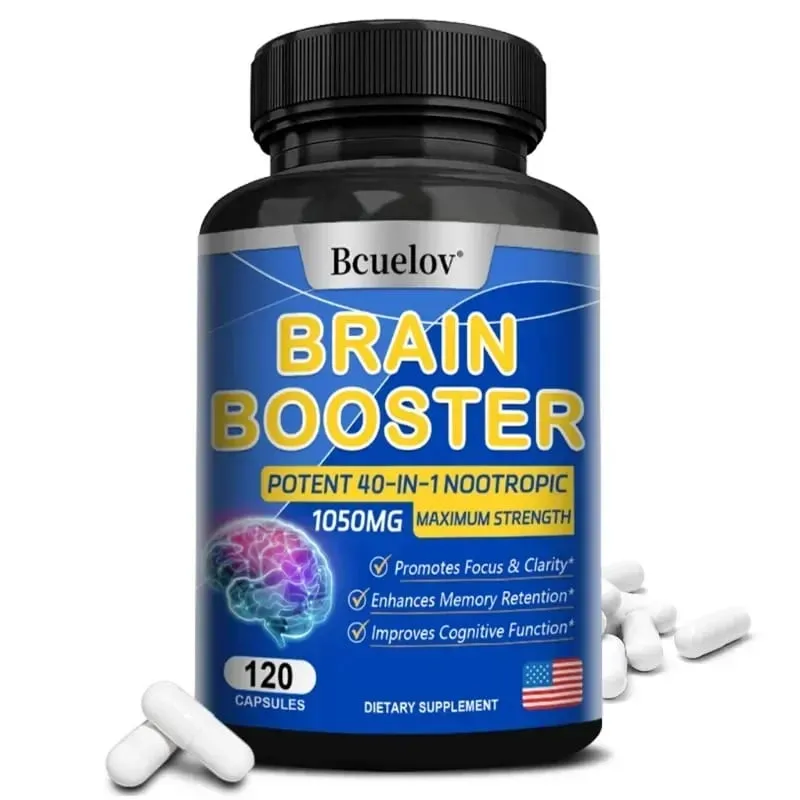 Κάψουλες Brain Nutrition - Συμπλήρωμα Διατροφής 40-σε-1 Ισχυρή φόρμουλα Vegan Non-GMO Υποστηρίζει την εστίαση και την υγεία του εγκεφάλου — image 9
