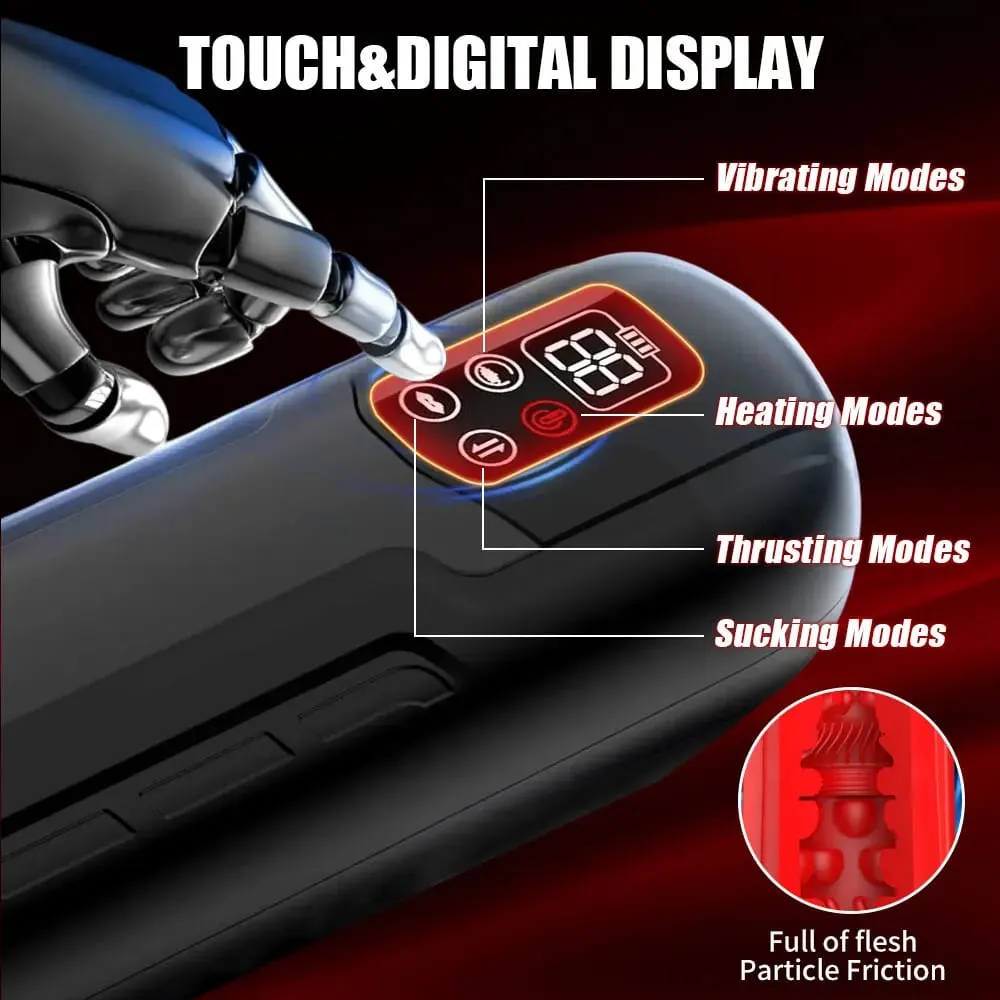 Male Masturbator Penis Pump with 9 Sucking Thrusting Heating Modes Stroker Blowiob Machine LCD Display Adult Sex Toy for Men — image 5