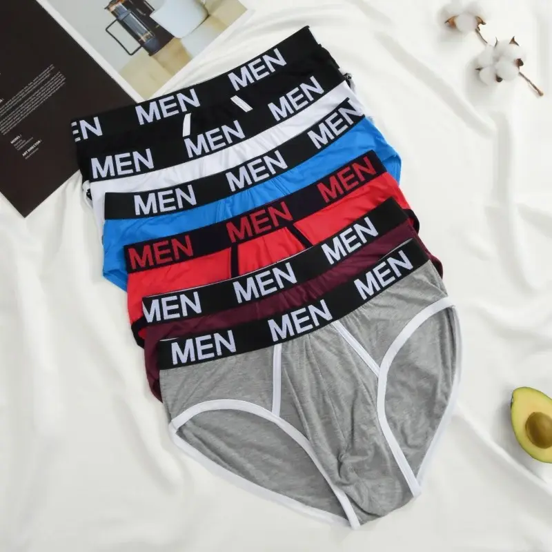 1Pcs/Set Men's Viscose Letter Panties Seamless High Quality Breathable Underpants Male Elastic Soft Comfortable Underwear S-XL — image 14