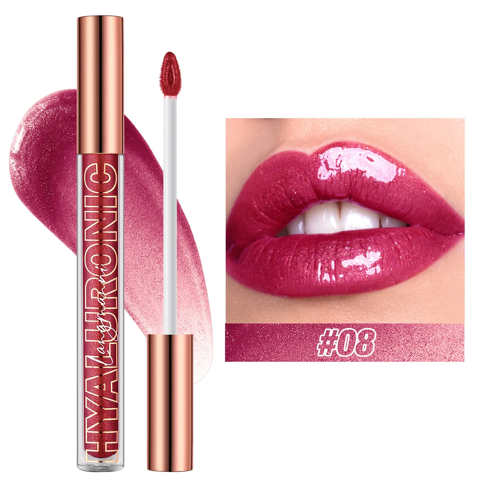 Pearlescent Glitter Plumping Lip Gloss Diamond Glitter Nude Pink Liquid Lipstick Shiny Glass αδιάβροχο Sexy Lip Tint Lip Makeup — image 13