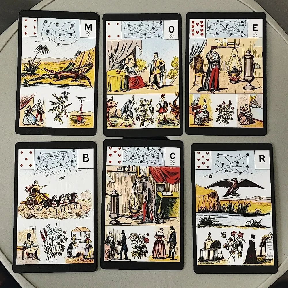 Grand Jeu De Mlle Lenormand Deck 9*6cm Printed on 350GSM Double Embossed Cardstock 54 Pcs Lenormand Oracle Cards — image 2