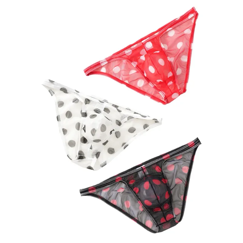 1pc Men Sexy Mesh Sheer Underwear Printed Brief Breathable Low Rise U Shape Pouch Panties Comfortable Lingerie — image 5