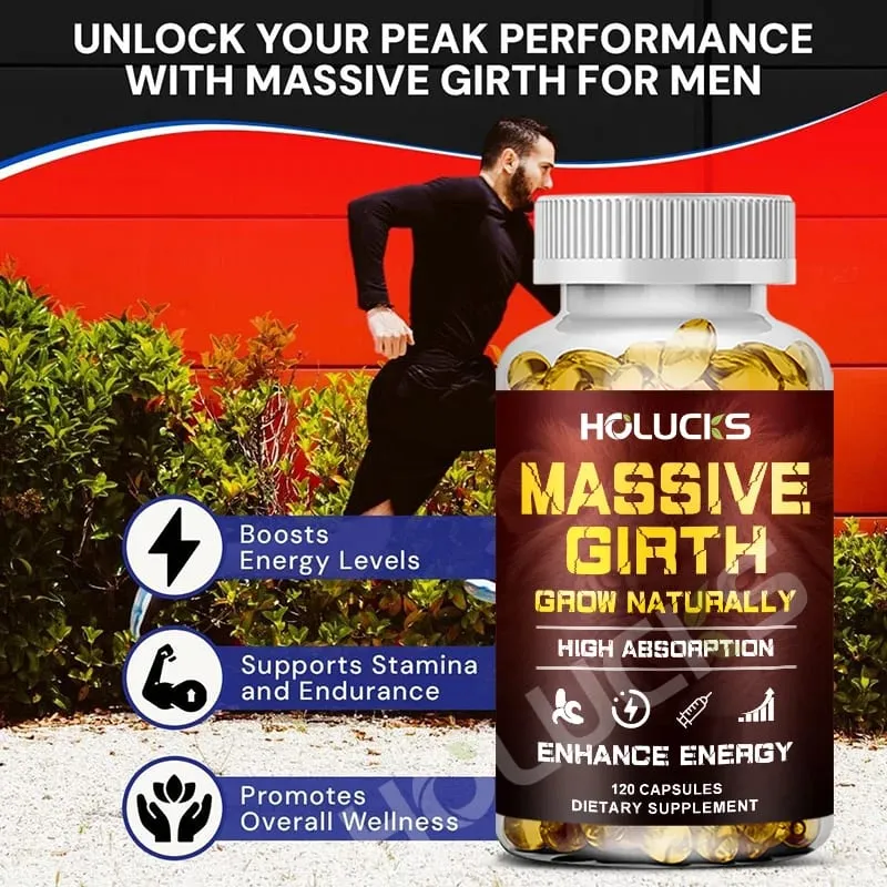 Massive Girth Capsules for Men Testosterone Booster Hormone Support Muscle Growth & Strength Size Enhancement Supplement — image 4