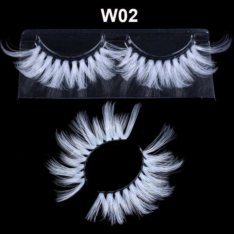 Super Long 5D White False Eyelashes 25mm High Volume Fluffy Fake Eye Lashes Χονδρικός προμηθευτής For Halloween Cosplay — image 9