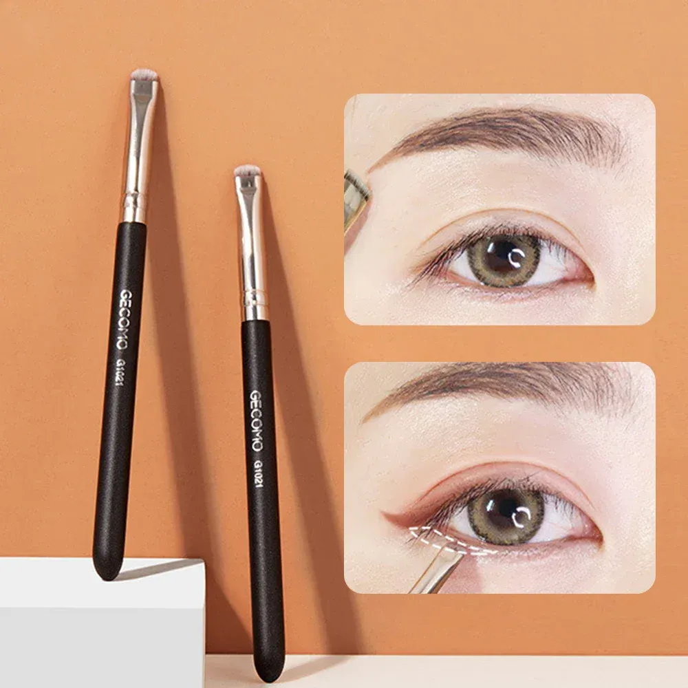 Πινέλα μακιγιάζ Eyeliner Βούρτσα λεπτομέρειας φρυδιών Φορητή Μικρή επίπεδη στρογγυλή βούρτσα Επαγγελματική γραμμή ομορφιάς φρυδιών Εργαλεία μακιγιάζ