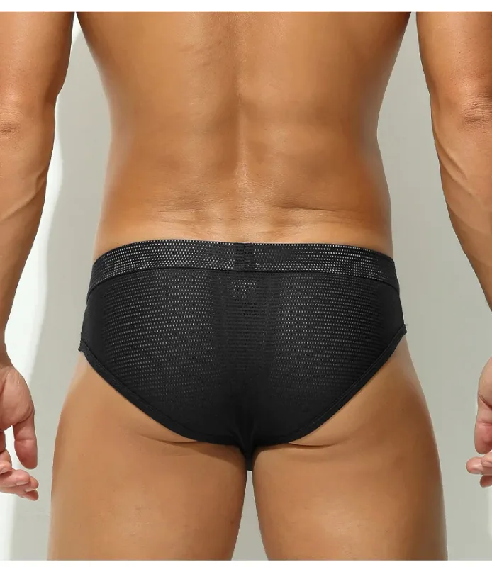 1PC Mesh Breathable Men's Underwear with Fly Pouch Front Open Bulge Separated Pouch Youth Korean Version Youth Briefs — image 19
