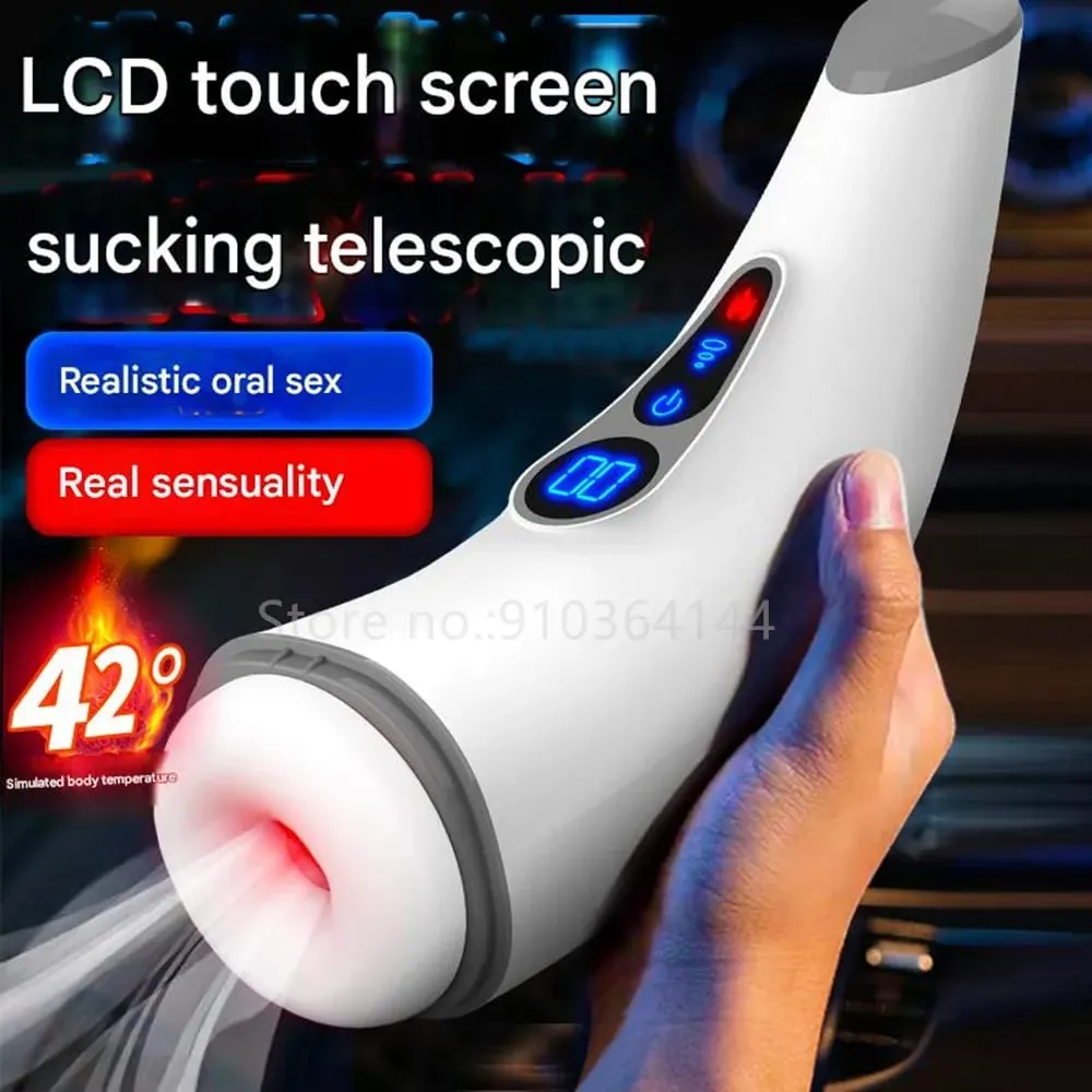 Automatic Powerful Sucking Telescopic Male Masturbator Cup Smart Heating Vibration Blowjob Machine Orgasm Adult Sex Toys for Men