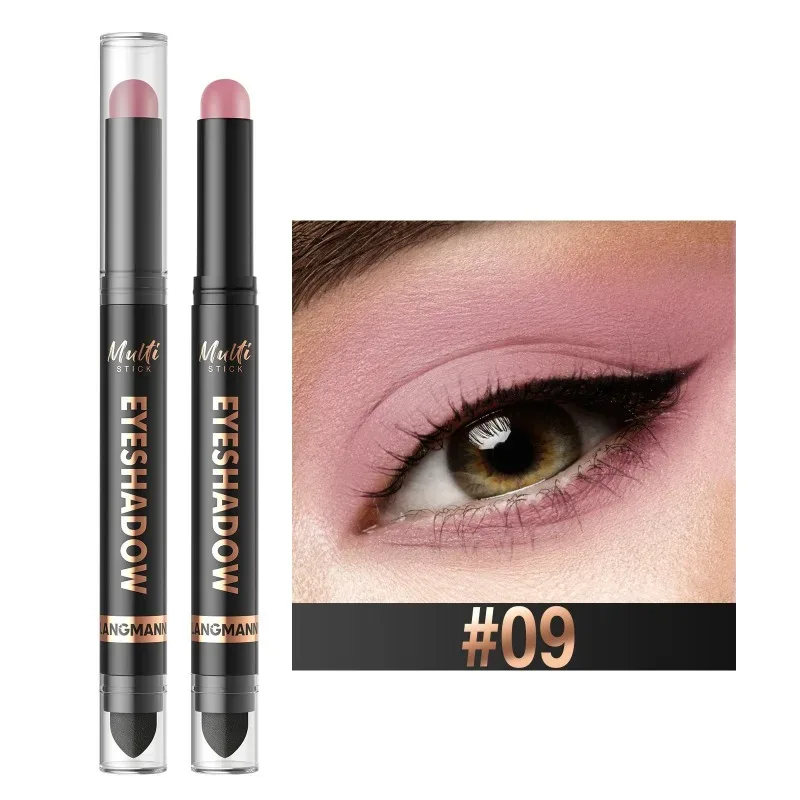16 Χρώματα Double Head Eyeshadow Stick Pearlescent Shimmer Brown Υψηλή αδιάβροχη κρέμα ματιών μολύβι ματιών μακράς διαρκείας μακιγιάζ