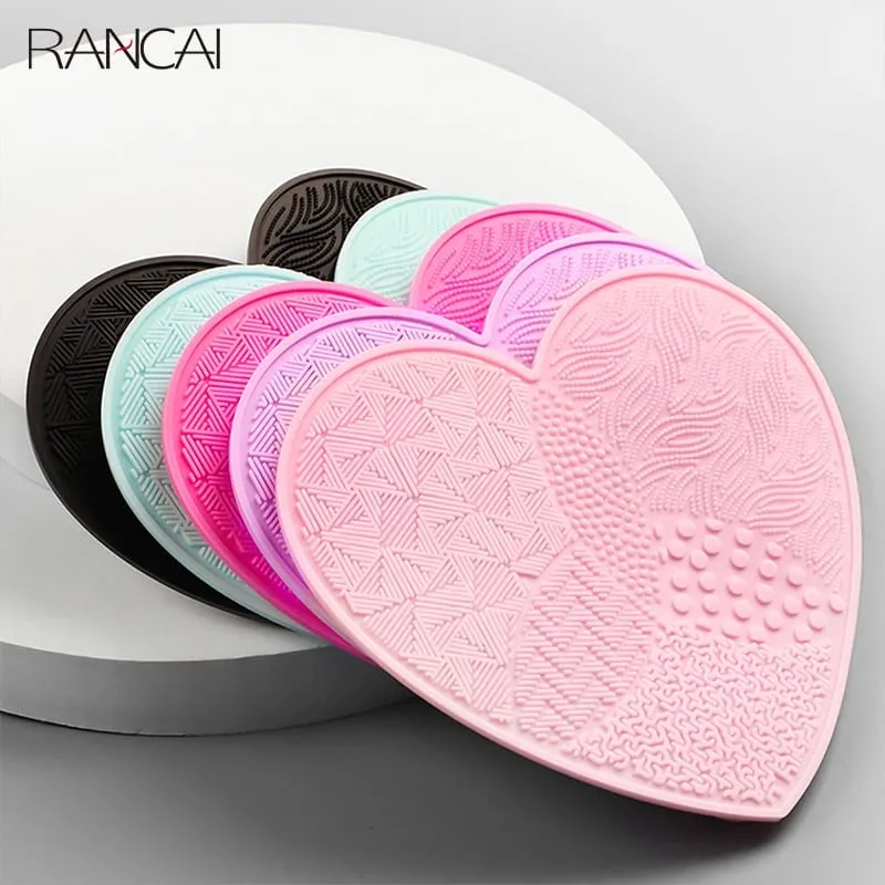 Scrubbing Pad Μακιγιάζ Βούρτσες Καθαρισμού Σιλικόνης με Βεντούζα Love Cleaner Washing Cosmetic Brush Beauty Supplies Tool — image 4