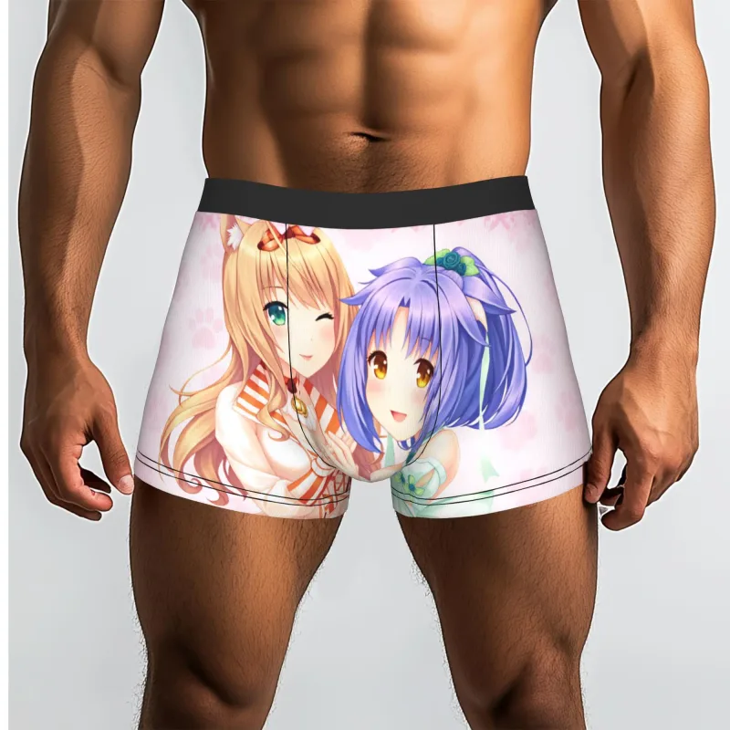 Anime N-Nekopara Chocola Vanilla Underwear Men Printed Game Boxer Briefs Shorts Panties Soft Underpants — image 15