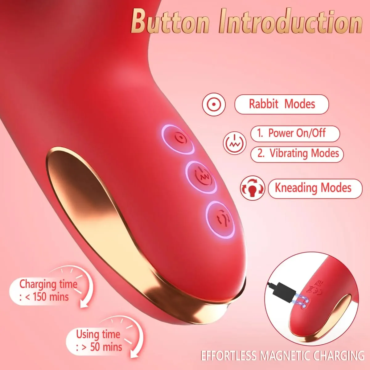 5 ΣΕ 1 Tapping Thrusting Dildo Vibrator για γυναίκες G Spot Vibrator Kneading Clit Stimulator Θηλυκό Αυνανιστής Παιχνίδια σεξ ενηλίκων — image 5