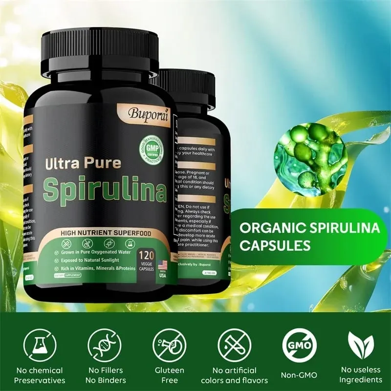 Organic Spirulina - Detoxification Immune System Cardiovascular Antioxidant Improve Digestive HealthSupplementsSupplements — image 5