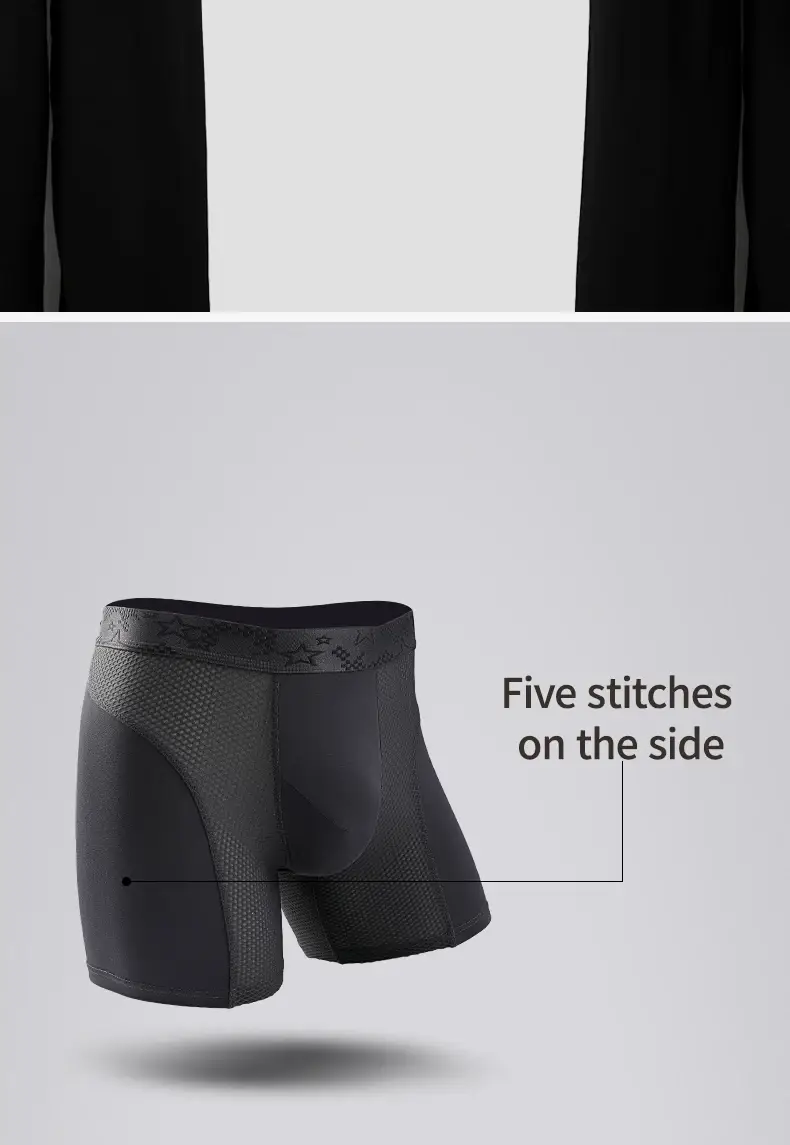 Extended sports underwear, men's boxer shorts, Modal anti-leg abrasion running, large size breathable training quadrangle shorts — image 7