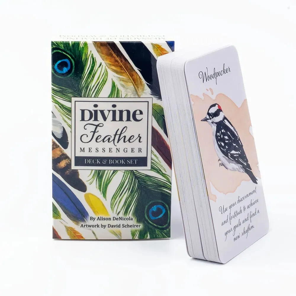Divine Feather Messenger 44 Oracle Cards English Visions Divination Edition 10,3x6cm Τράπουλο με PDF Βιβλίο οδηγού για επιτραπέζια παιχνίδια και — image 4