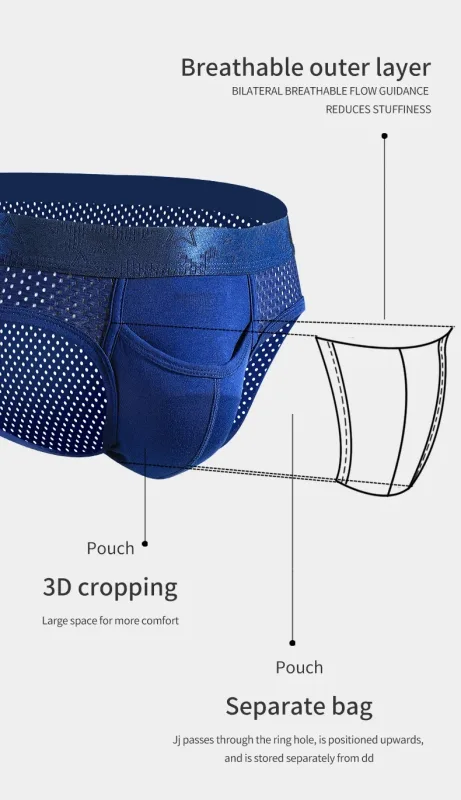 Bullet Separation Panties Men's Sexy U-Convex Briefs Vein Ice Silk Scrotal Rim Sperm Cord Shorts Varicose Heads — image 12