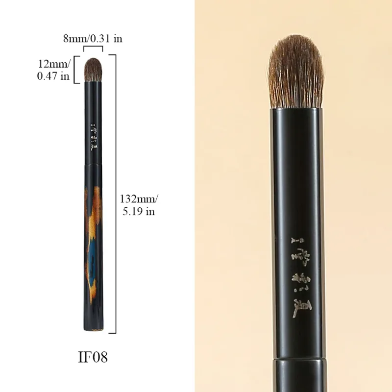 Macio misturado sable lynx cabra cabelo artesanal escova de maquiagem sombra de olho mistura escova luxo laca chinesa lidar com pincéis de maquiagem