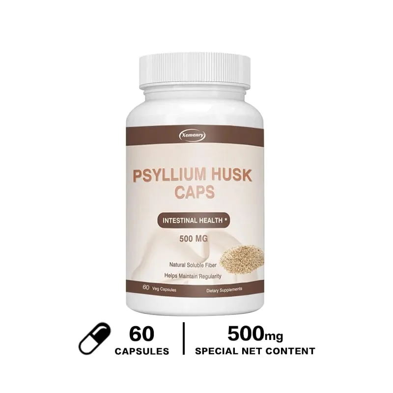 Κάψουλες Psyllium Husk | Συμπλήρωμα διαλυτών ινών Premium | Μαλακτικό κοπράνων σε σκόνη Psyllium και ανακούφιση για τη δυσκοιλιότητα ενηλίκων