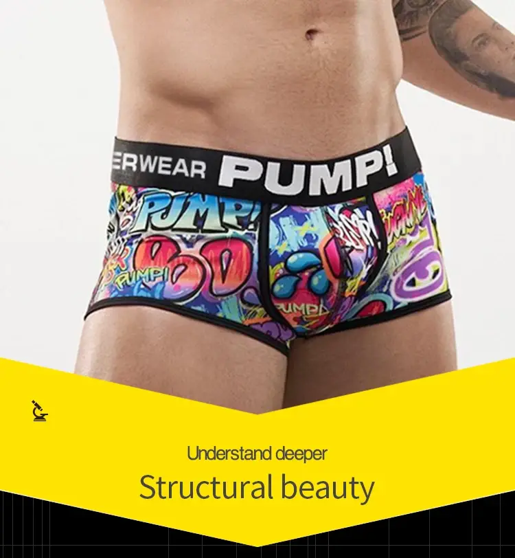 1PCS Men's Cotton Nylon Blend Boxer Briefs All-Over Graffiti Print Wide Elastic Waistband Non-Tight Fashion Sport Underwear — image 8