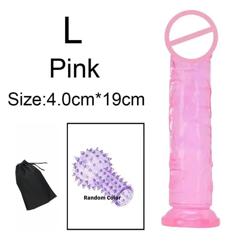 Σούπερ φθηνό 6 μεγεθών Ρεαλιστικό Soft Jelly Dildo Butt Prig βύσματα Παιχνίδι σεξ ενηλίκων για γυναίκες και άνδρες Κολπικός και πρωκτικός αυνανισμός — image 19