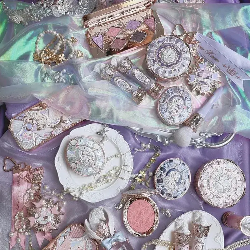 Flower Knows Strawberry Rococo סדרת סט איפור גליטר מאט צלליות פלטת סומק Power Velvet ליפסטיק ערכת בושם — image 4