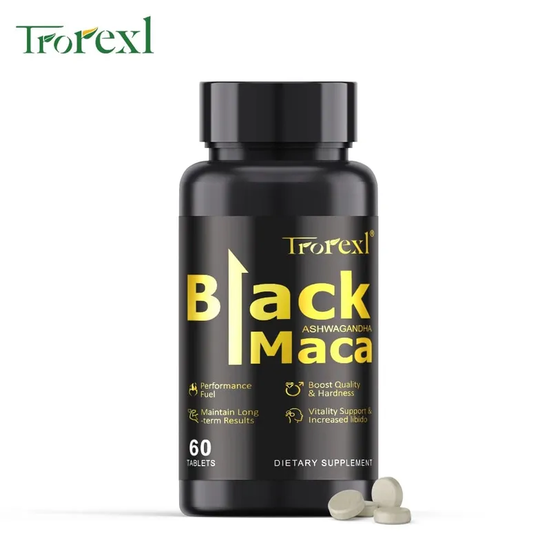 Organic Black Maca Pills 60 Tablets Ανδρικό συμπλήρωμα ενίσχυσης Βελτιώνει το μέγεθος Η αντοχή προάγει την υγιή ενέργεια